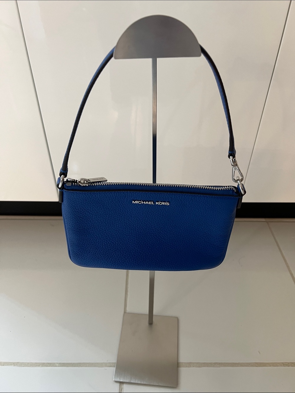 Michael Michael Kors NWT Jet Set Travel Galaxy Blue Leather Pouch Wristlet